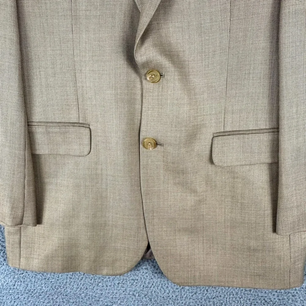 Ralph Ralph Lauren Blazer Mens 40R Brown‎ Check Wool Bamboo Rayon Sport Coat